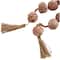 5ft. Paper Mache Round Distressed Beaded Garland with Tassel